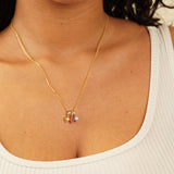 Three Oval Birthstone Necklace