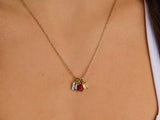 Three Birthstone Custom Necklace For Mom | Little Sky stone