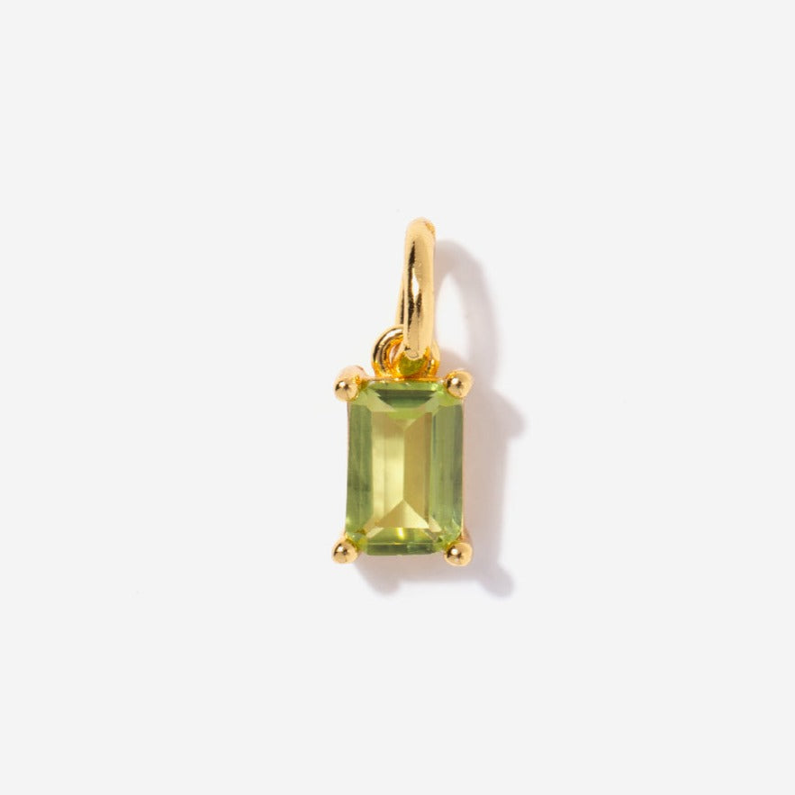 August Birthstone Peridot Baguette Charm Little Sky Stone