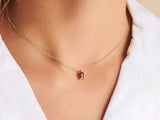 Baguette Garnet January Birthstone Necklace | Little Sky Stone