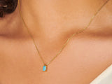 Baguette Turquoise December Birthstone Necklace | Little Sky Stone