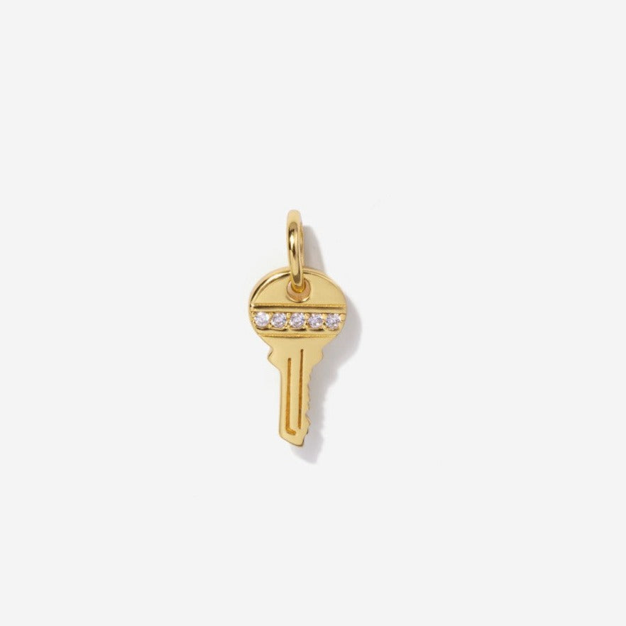 Tiny Key 14K Gold Plated Charm | Little Sky Stone