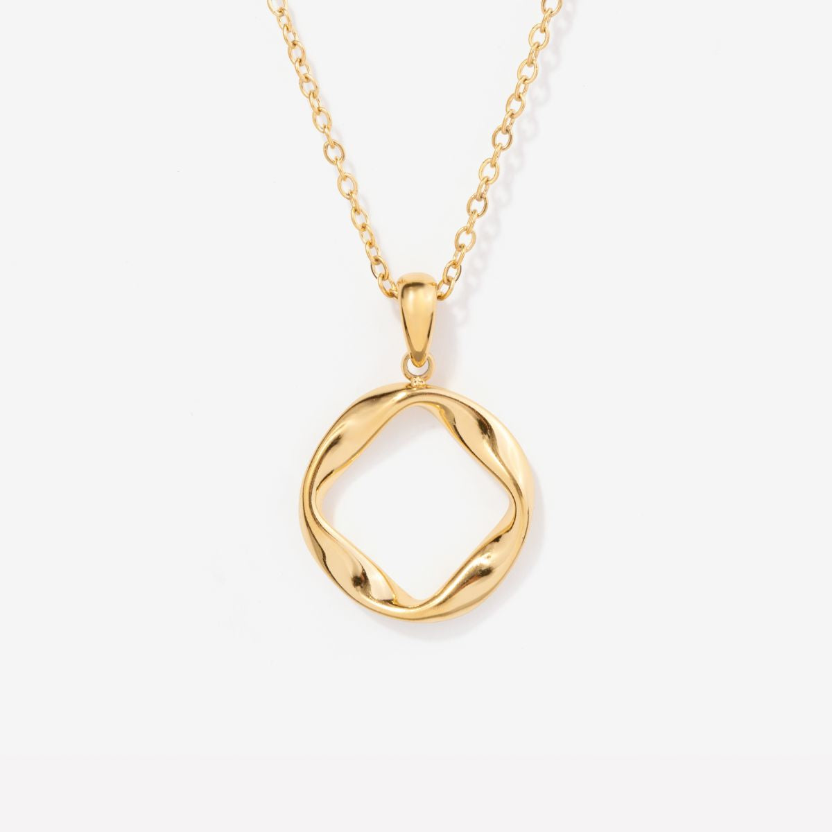 Twisted Infinity Circle Charm Necklace