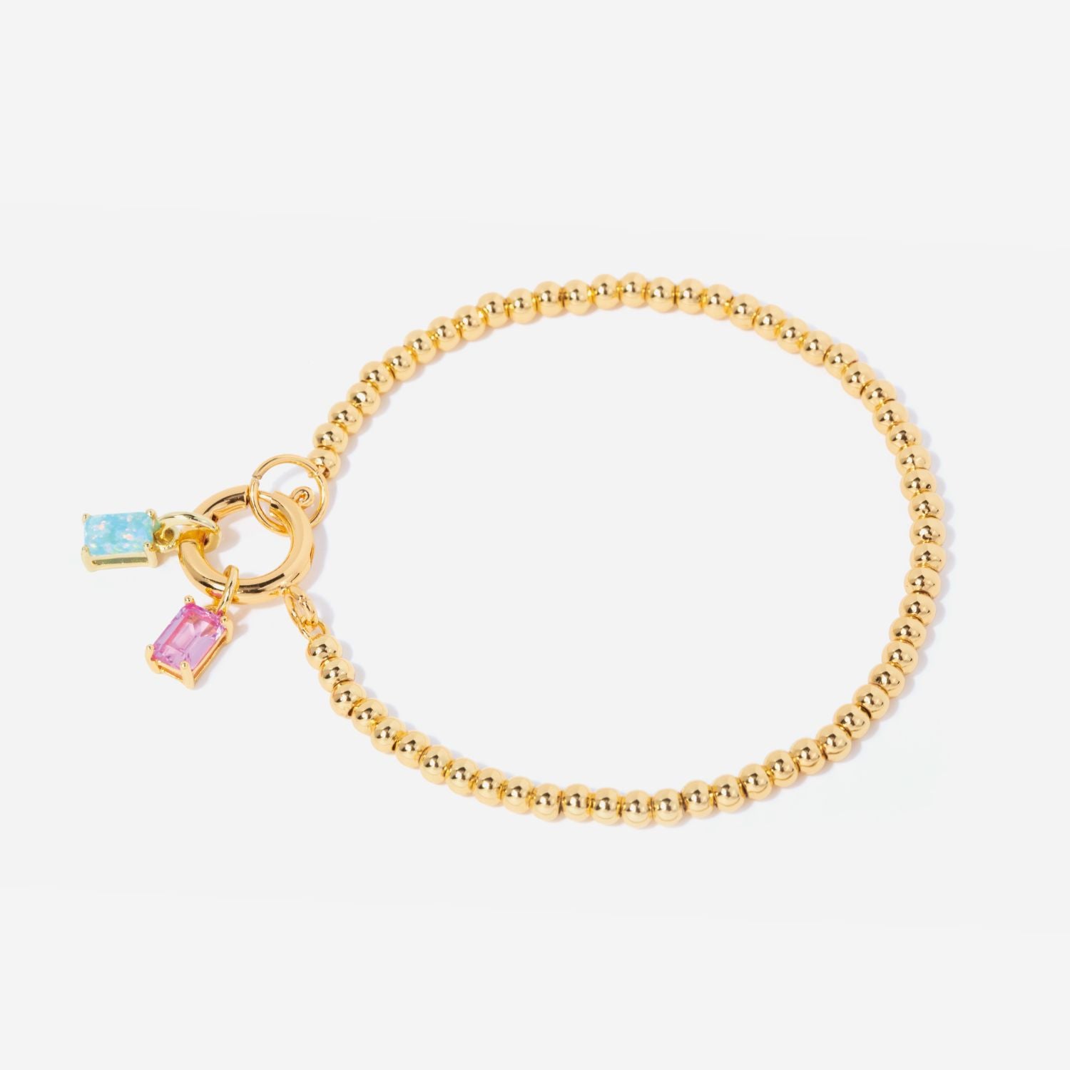 Two Birthstone Bead Charm Bracelet