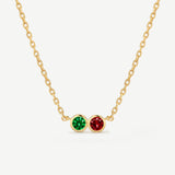 Two Birthstone Personalized Necklace Amy