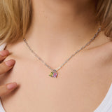 Two Birthstone Silver Necklace Kenzie