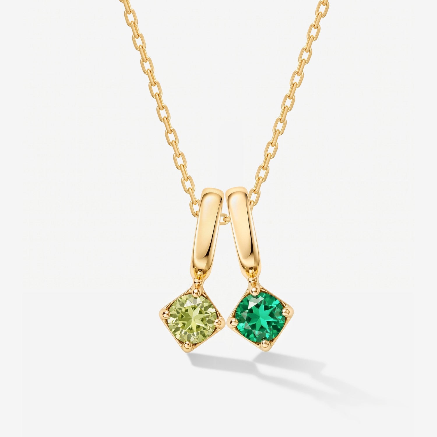 Two Round Birthstone Necklace