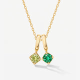 Two Round Birthstone Necklace