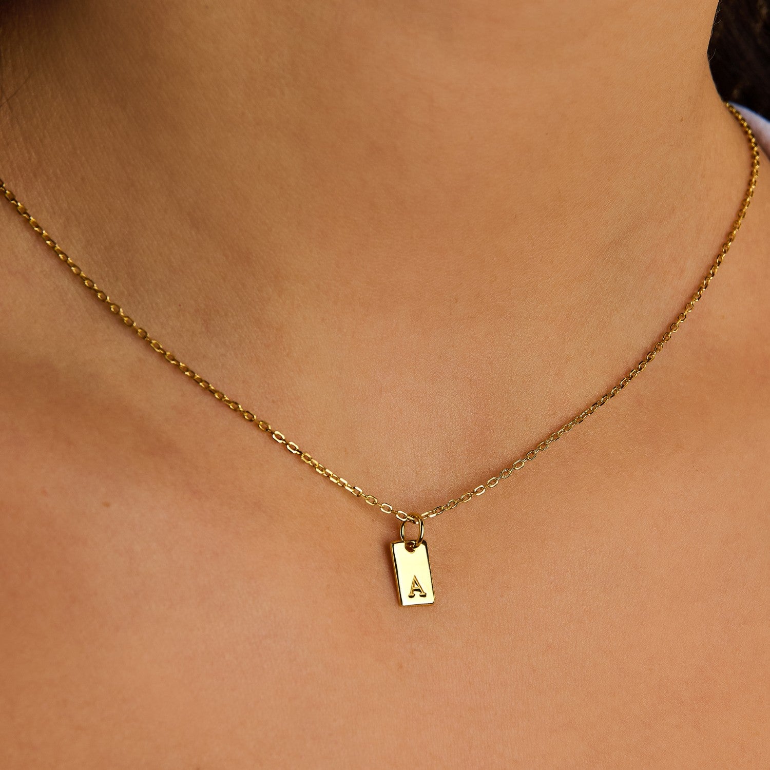 Tag Initial Necklace for Mom in 14k Gold Filled | Two Tags | Little Sky Stone