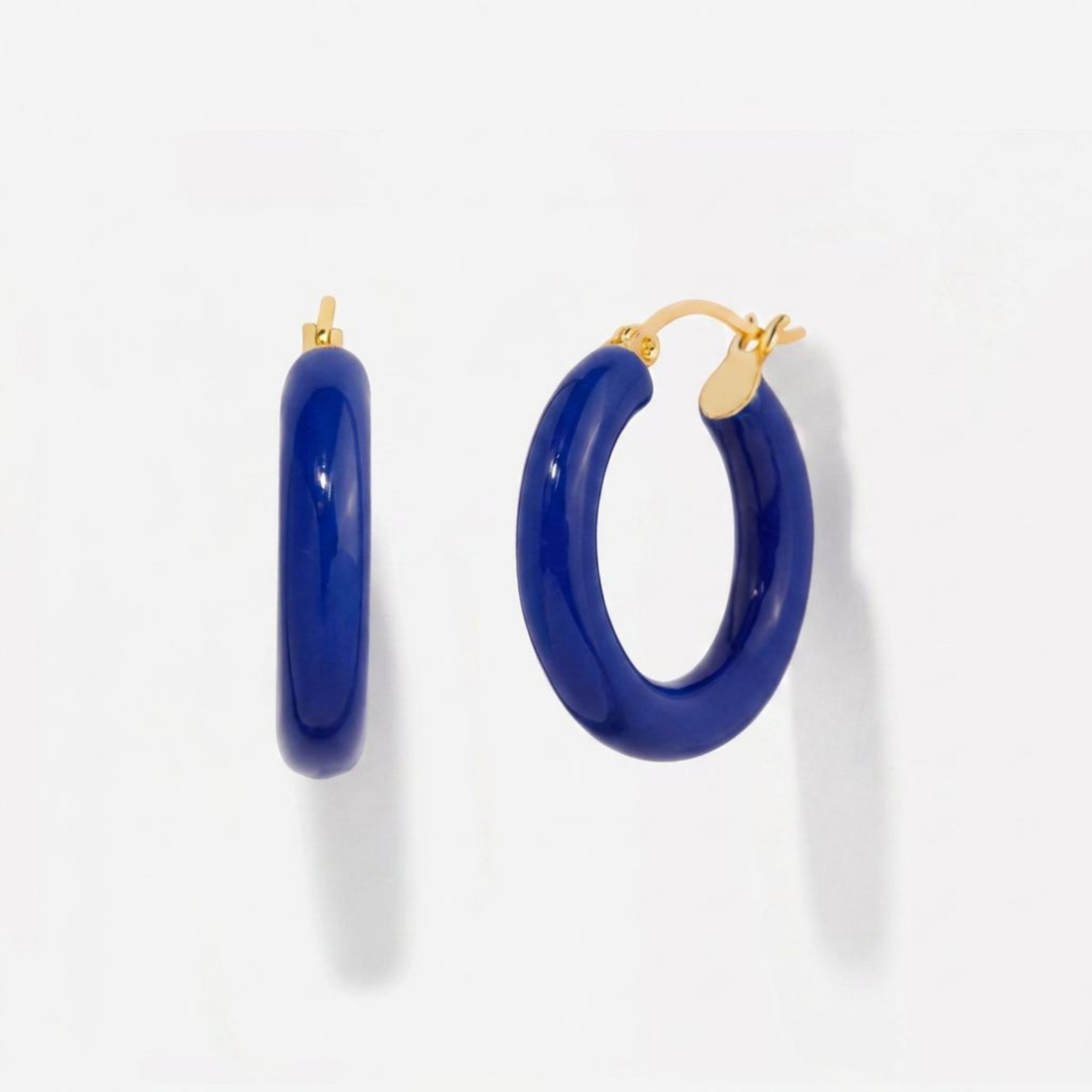 Sasha Dark Blue Enamel Hoops