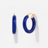 Sasha Dark Blue Enamel Hoops