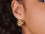 Watchband Chunky 14K Gold Plated Earrings | Little Sky Stone