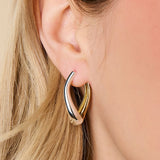 Wavy Two Tone Hoops - Ash