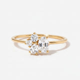 White Topaz Cluster Ring Varena
