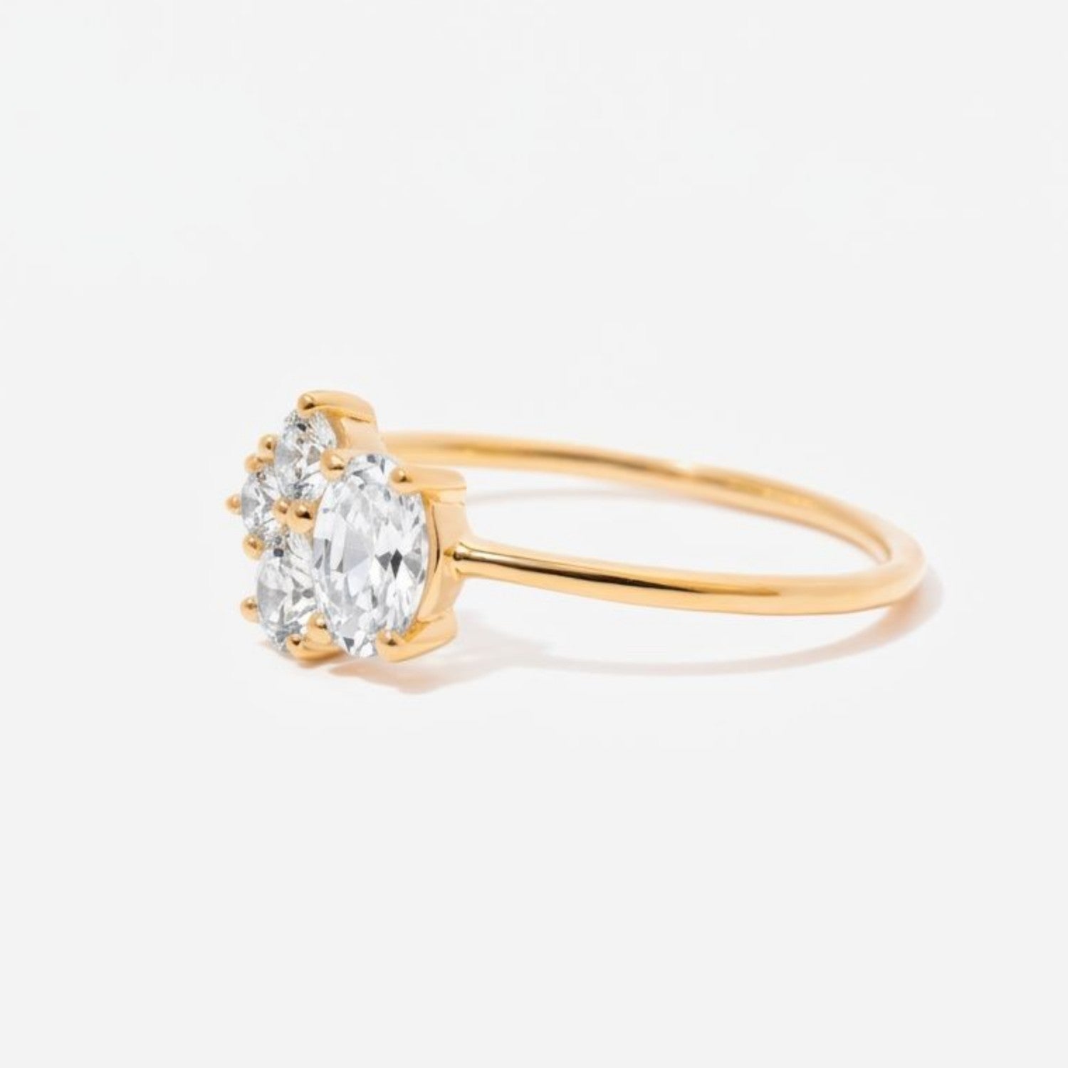White Topaz Cluster Ring Varena