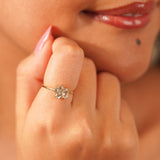 White Topaz Cluster Ring Varena