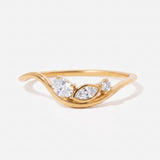 White Topaz Cluster Wave Ring - Liora 