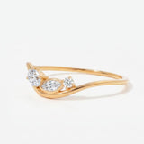 White Topaz Cluster Wave Ring - Liora 