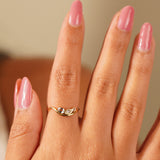 White Topaz Cluster Wave Ring - Liora 