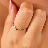 White Topaz Wave Stacker Ring Sanne