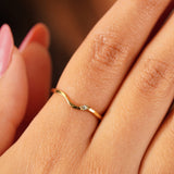 White Topaz Wave Stacker Ring Sanne