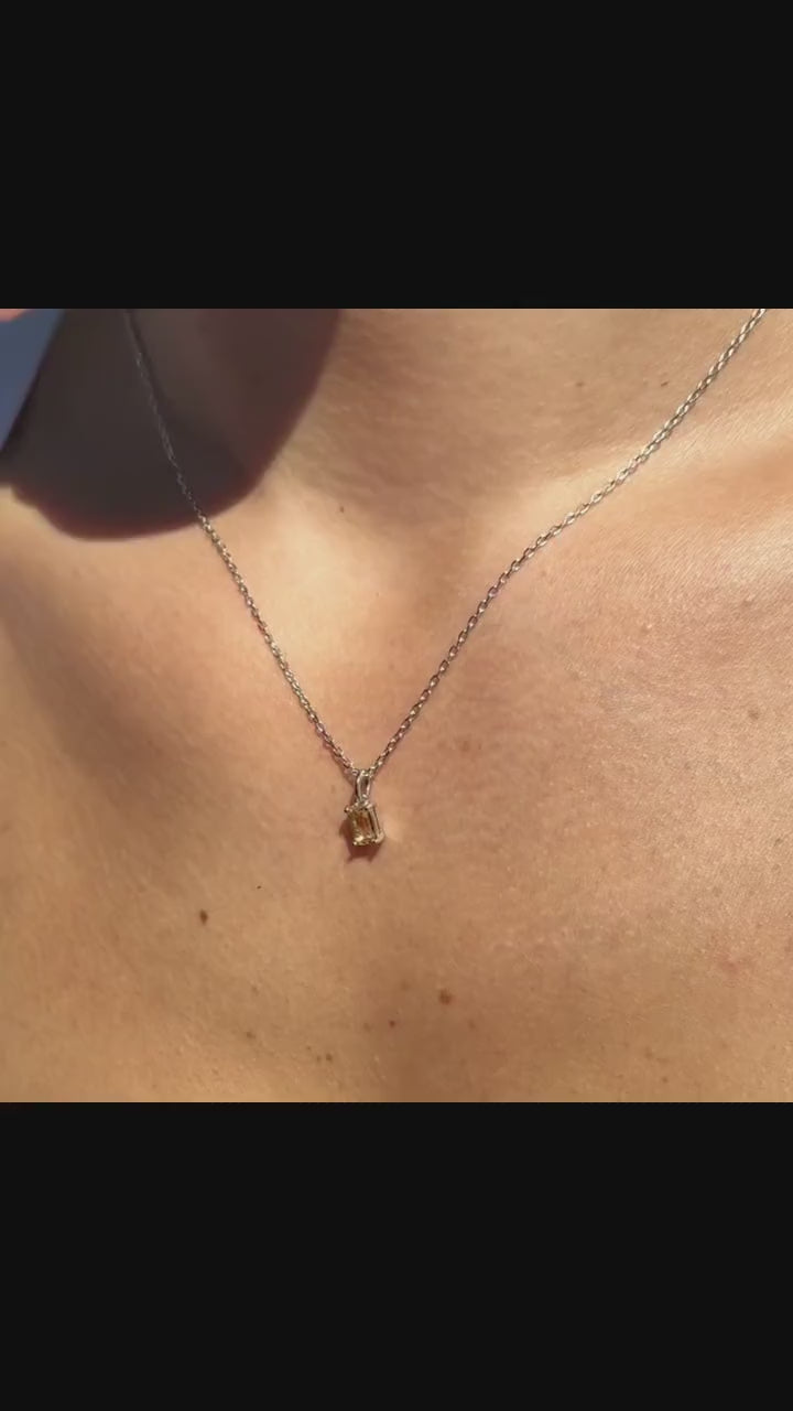 Citrine November Birthstone Sterling Silver Necklace