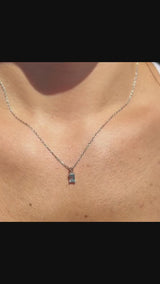 Blue Topaz December Birthstone Sterling Silver Necklace