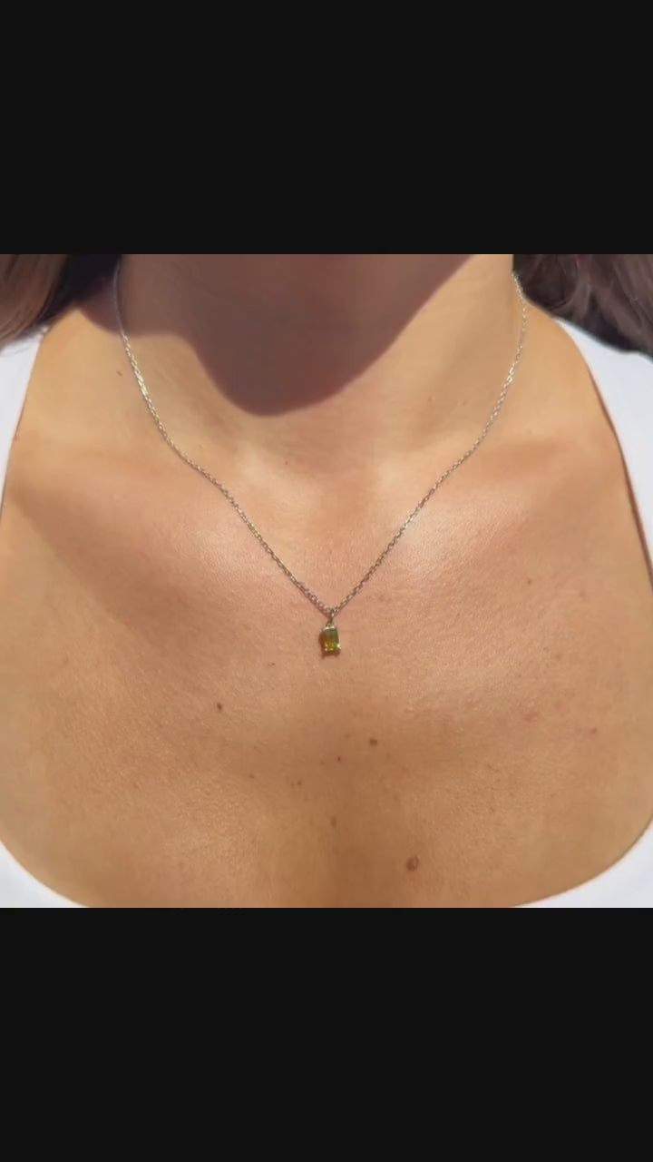 Peridot August Birthstone Sterling Silver Necklace