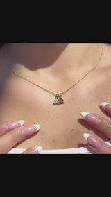 Three Teardrop Birthstone Necklace