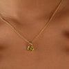 Round Birthstone Initial Necklace