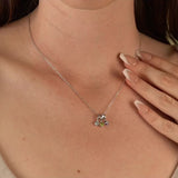 Three Round Birthstone Silver Necklace