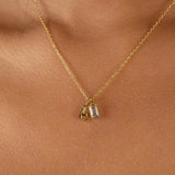 Birthstone Initial Necklace