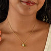 Birthstone Tag Initial Necklace