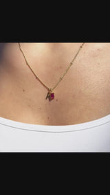 Birthstone Capital Letter Sphere Necklace