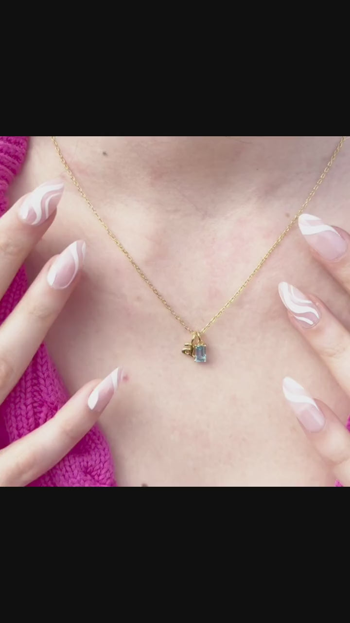 Birthstone Initial Necklace For Her