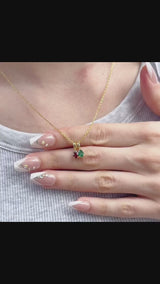 Two Teardrop Birthstone Necklace