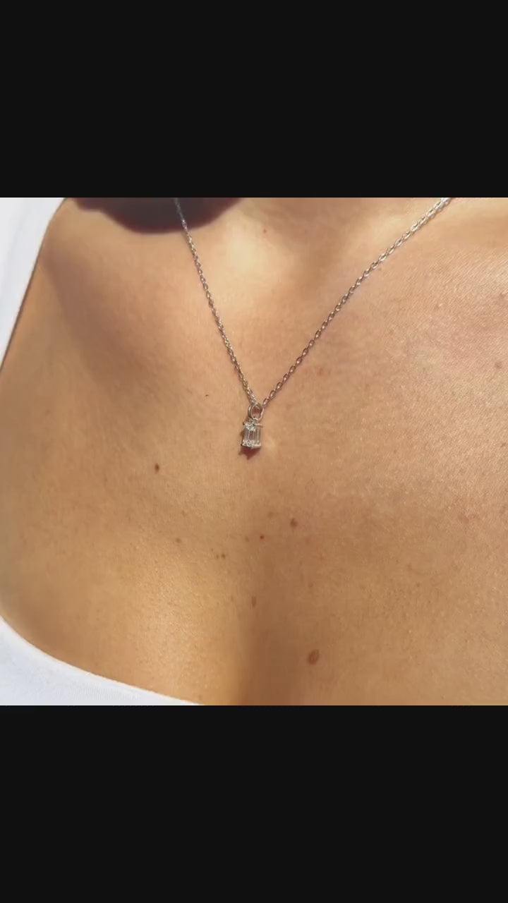 April Birthstone Moissanite Sterling Silver Necklace