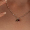 Birthstone Uppercase Initial Silver Sphere Chain