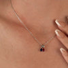 Two Teardrop Birthstone Silver Necklace