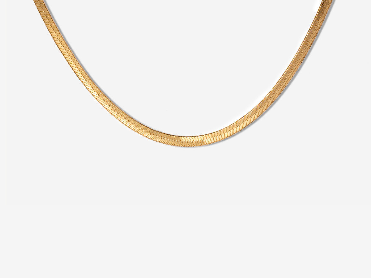 Amelia Herringbone Gold Filled Necklace