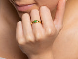 Amia Emerald Heart Gold Dome Ring