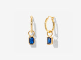 Sapphire Baguette Charm in 14K Gold Over Sterling Silver