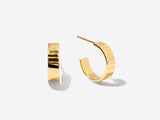 Chunky Cigar Band Hoop Earrings in 14K Gold Plated Sterling Silver