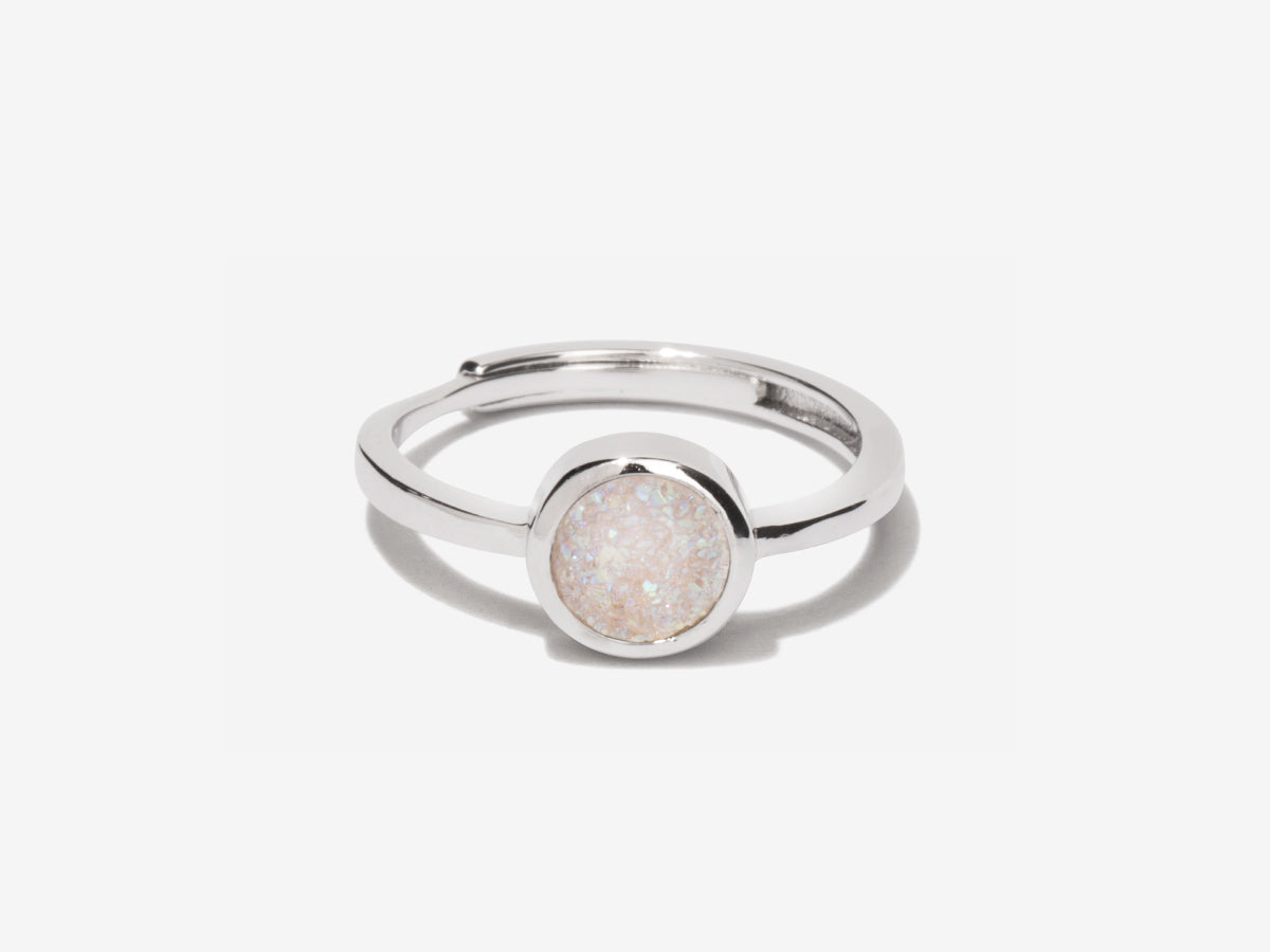 Cove White Druzy Sterling Silver Ring