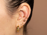 Double Dot Ear Cuff in 14K Gold Plated Silver Silver