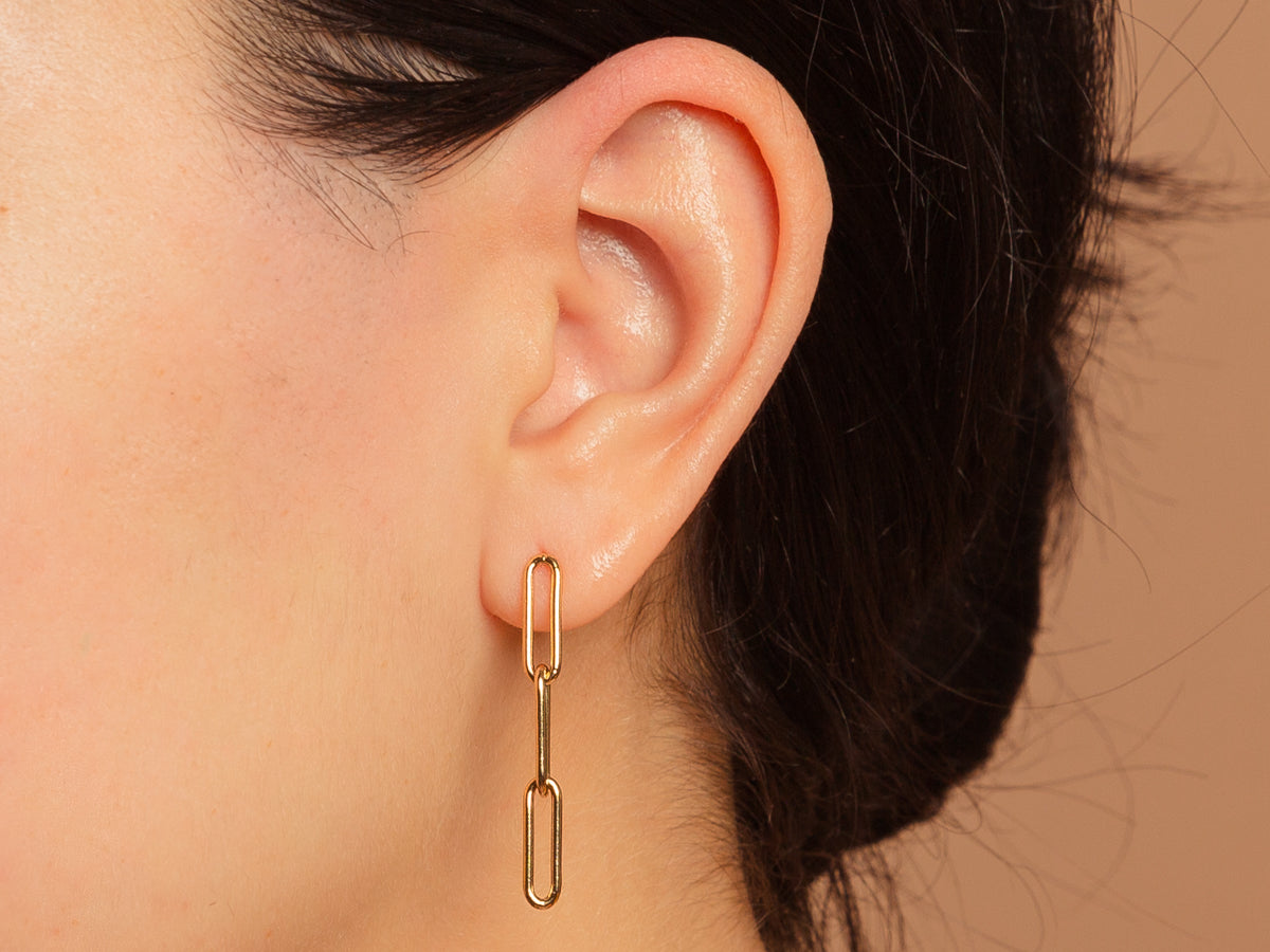 Hana Paperclip Link 14K Gold Filled Earrings