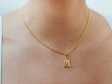 Initial Charm Necklace in 14K Gold