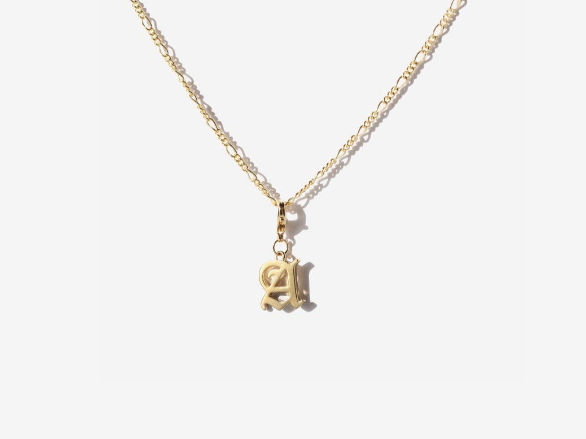 Initial Charm Necklace in 14K Gold