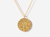 Libra Zodiac Coin 14k Gold Necklace