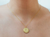 Libra Zodiac Coin 14k Gold Necklace
